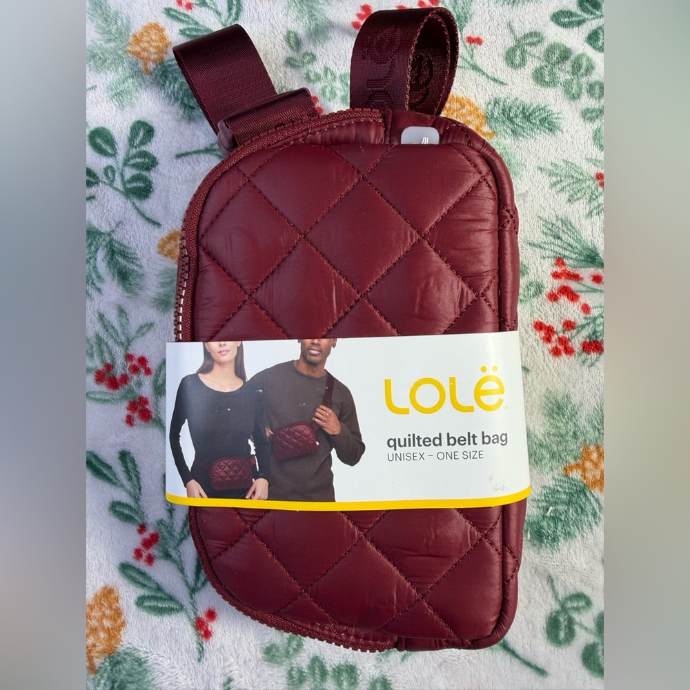 Lole Unisex Quilted Belt Bag Red One Size NWT